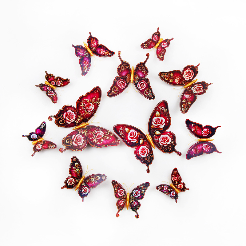 Lote de 12 Mariposas 3D de Doble Capa para Pared Infantil - Diseño Realista y Divertido - Decoración Creativa y Segura para Habitación de Niños - Venta por Lotes para Mayoristas