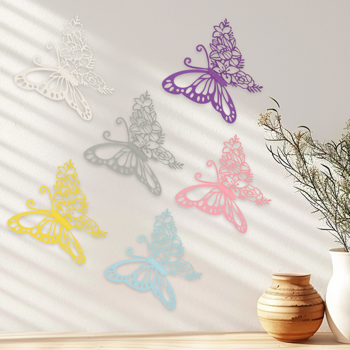 Mariposas Adhesivas Gigantes 28CM - Lote para Mayoristas - Diseño Tridimensional y Calado - Ideal para Decoración de Paredes, Eventos y Vitrinas Comerciales