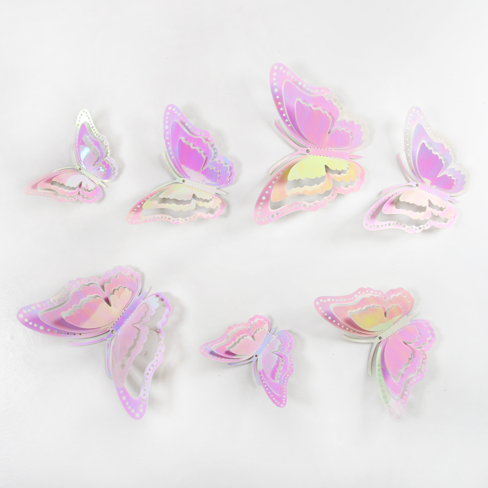 Lote de 12 Mariposas Adhesivas Caladas 3D para Exportación - Decoración Artística para Paredes y Fiestas - Colores Vibrantes para Hogares y Mayoristas