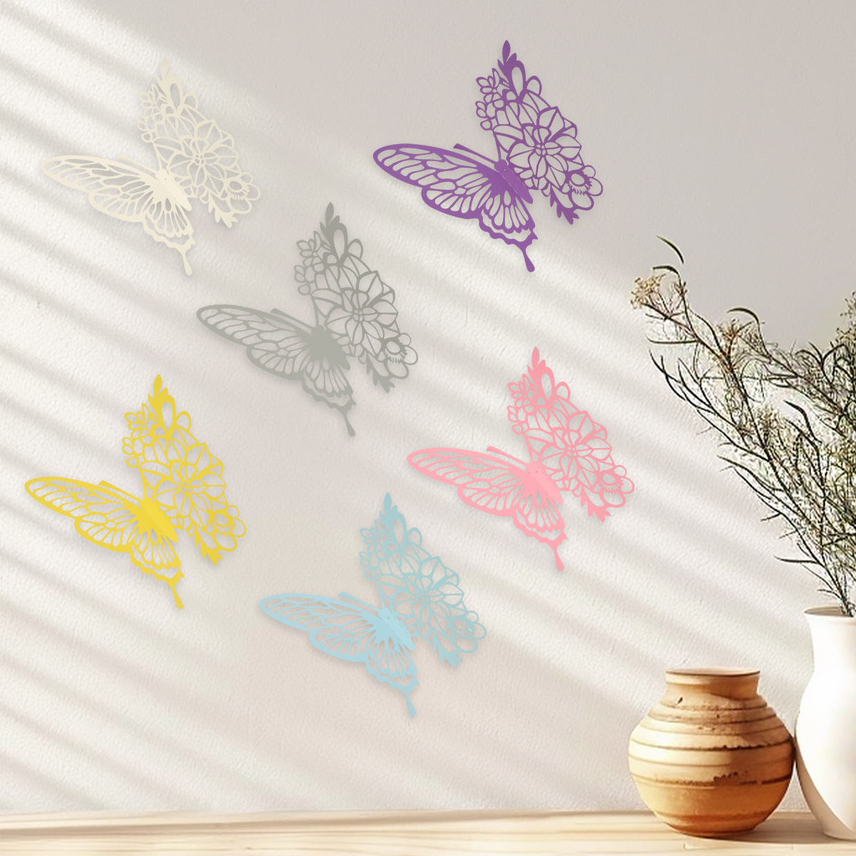 Mariposas Adhesivas Gigantes 28CM - Lote para Mayoristas - Diseño Tridimensional y Calado - Ideal para Decoración de Paredes, Eventos y Vitrinas Comerciales