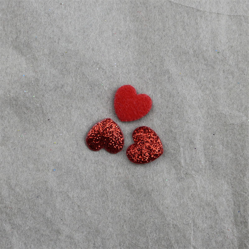 Corazones Mini Brillantes de 1cm con Purpurina - Componentes para Fabricación de Accesorios de Pelo, Calcetines, Juguetes de Peluche y Manualidades - Proveedor Mayorista