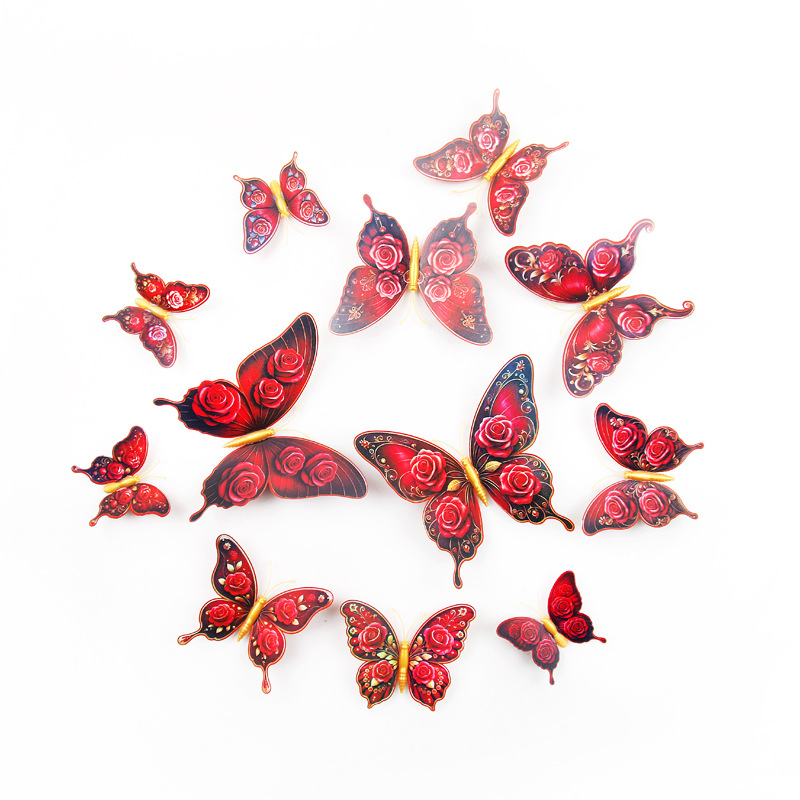 Lote de 12 Mariposas 3D de Doble Capa para Pared Infantil - Diseño Realista y Divertido - Decoración Creativa y Segura para Habitación de Niños - Venta por Lotes para Mayoristas