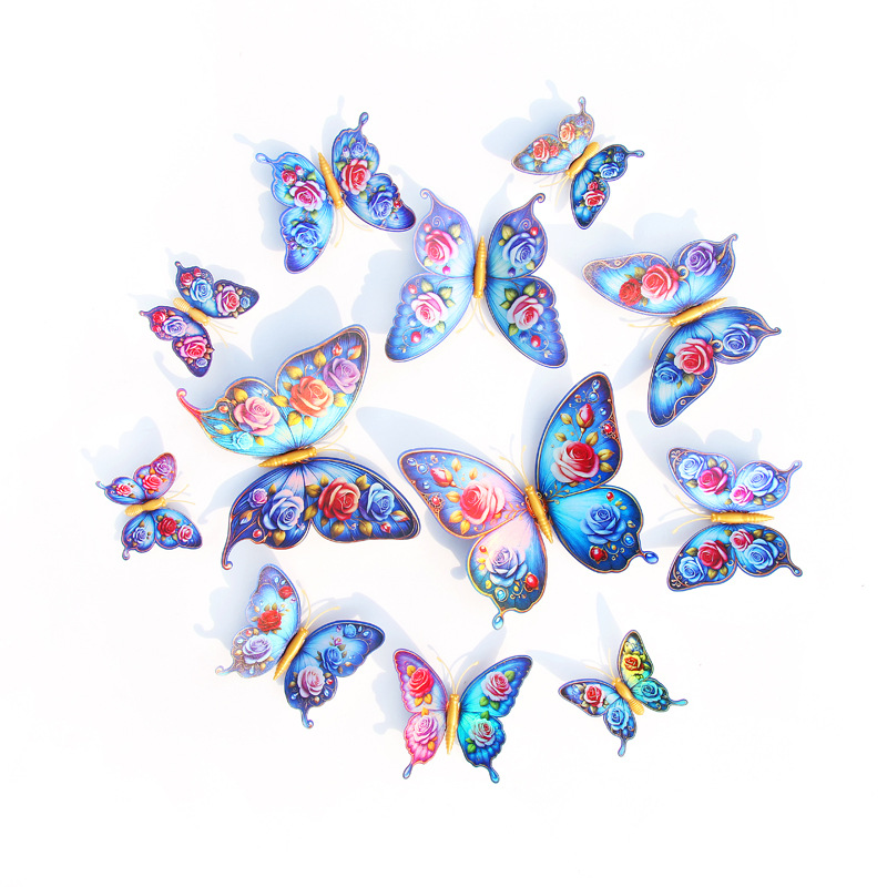 Lote de 12 Mariposas 3D de Doble Capa para Pared Infantil - Diseño Realista y Divertido - Decoración Creativa y Segura para Habitación de Niños - Venta por Lotes para Mayoristas