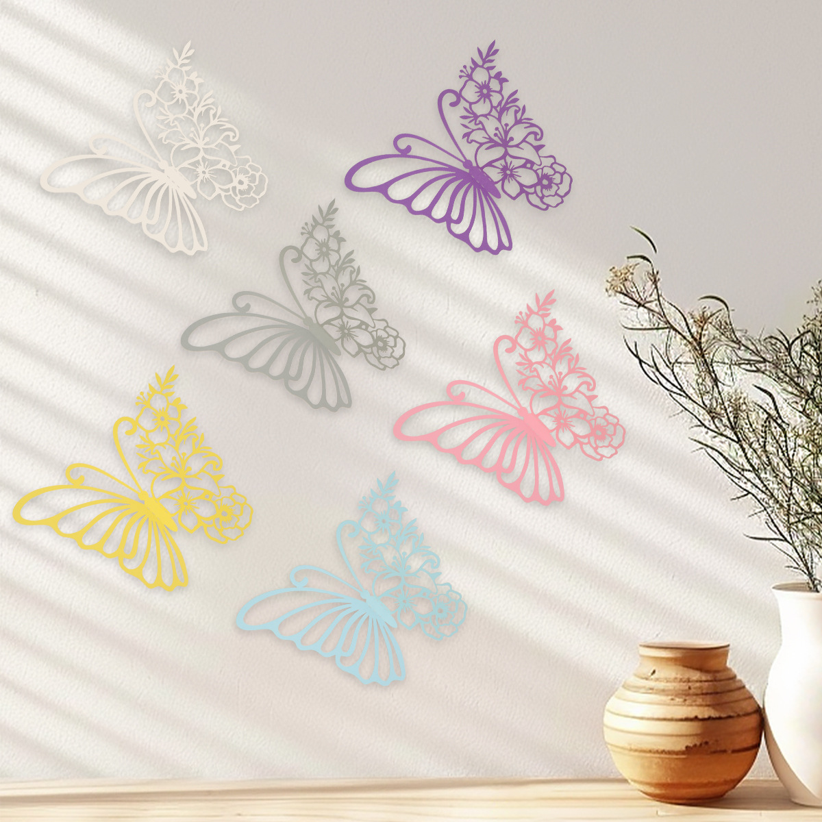 Mariposas Adhesivas Gigantes 28CM - Lote para Mayoristas - Diseño Tridimensional y Calado - Ideal para Decoración de Paredes, Eventos y Vitrinas Comerciales