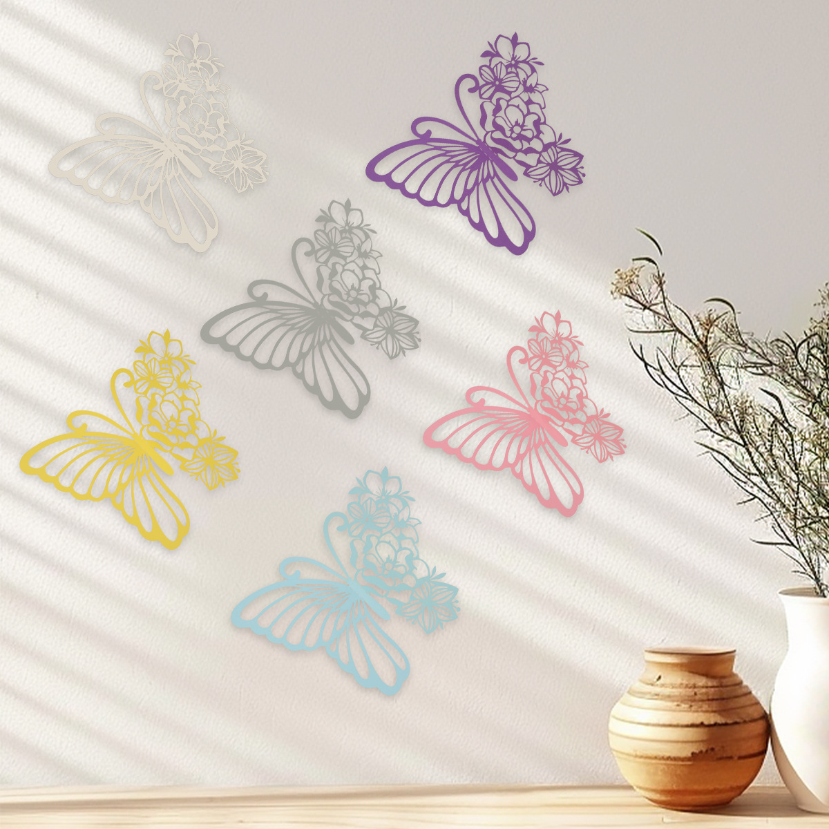 Mariposas Adhesivas Gigantes 28CM - Lote para Mayoristas - Diseño Tridimensional y Calado - Ideal para Decoración de Paredes, Eventos y Vitrinas Comerciales