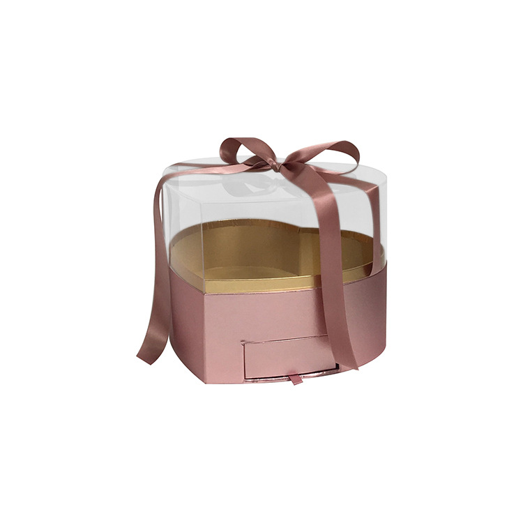 Caja Corazón con Cajón y Ventana de Acrílico con Stock Inmediato Olipai - Para Arreglos Florales y Regalos de Diseño - Venta al por Mayor para Importadores