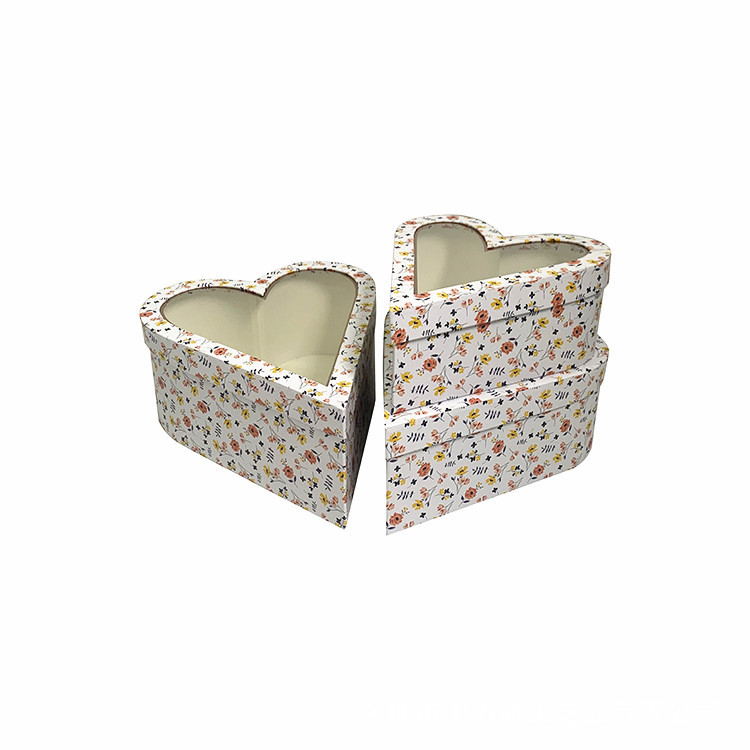 Caja de Regalo Corazón de 3 Niveles con Estampado de Flores y Diseño Único Olipai - Para Arreglos Florales y Regalos con Estilo - Venta al por Mayor para Importadores