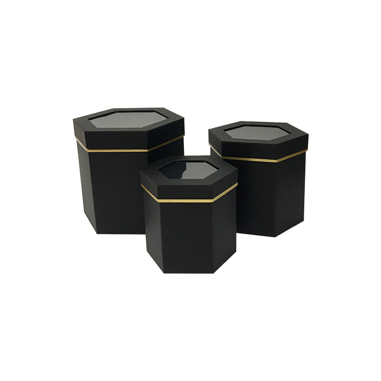 Juego de 3 Cubetas Hexagonales con Ventana y Asa | Diseño Moderno | Para Floristerías y Mayoristas