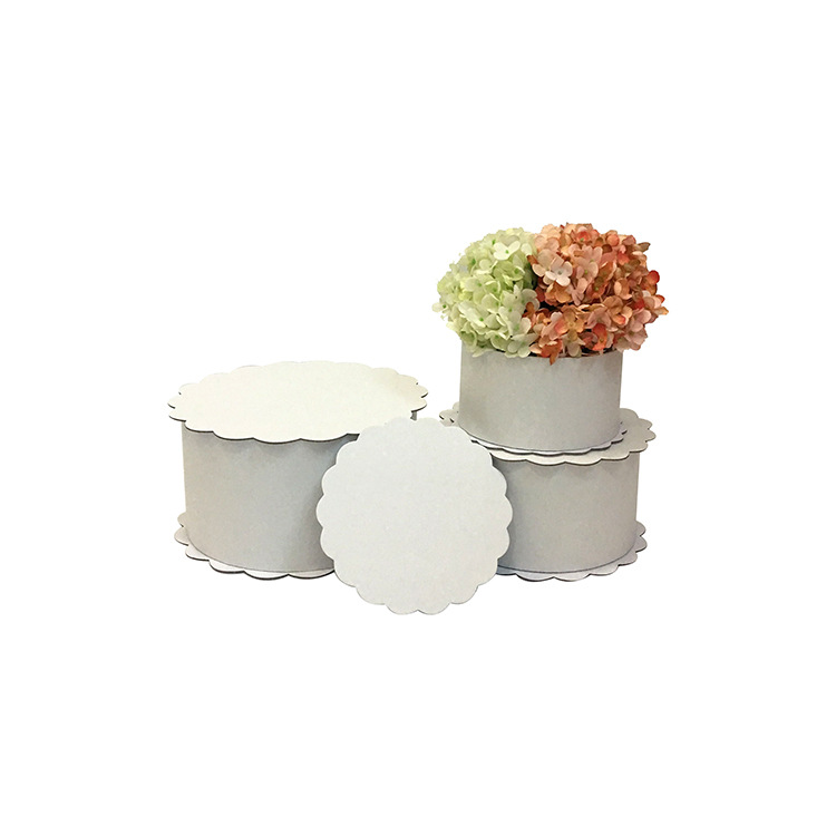 Juego de 3 Cajas Redondas con Detalles de Encaje para Flores | Diseño Sólido y Elegante | Para Mayoristas