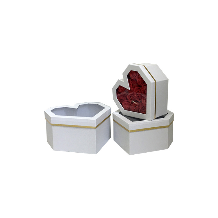 Juego de 3 Cajas Corazón con Ventana | EN STOCK | Para Mayoristas