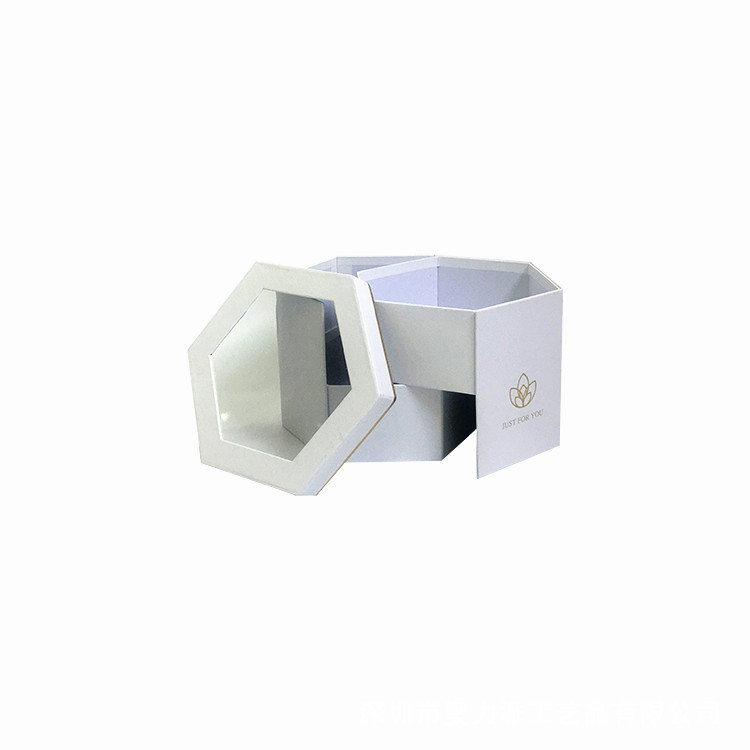 Caja Regalo Hexagonal Giratoria de 2 Niveles con Ventana de PVC | EN STOCK | Para Mayoristas