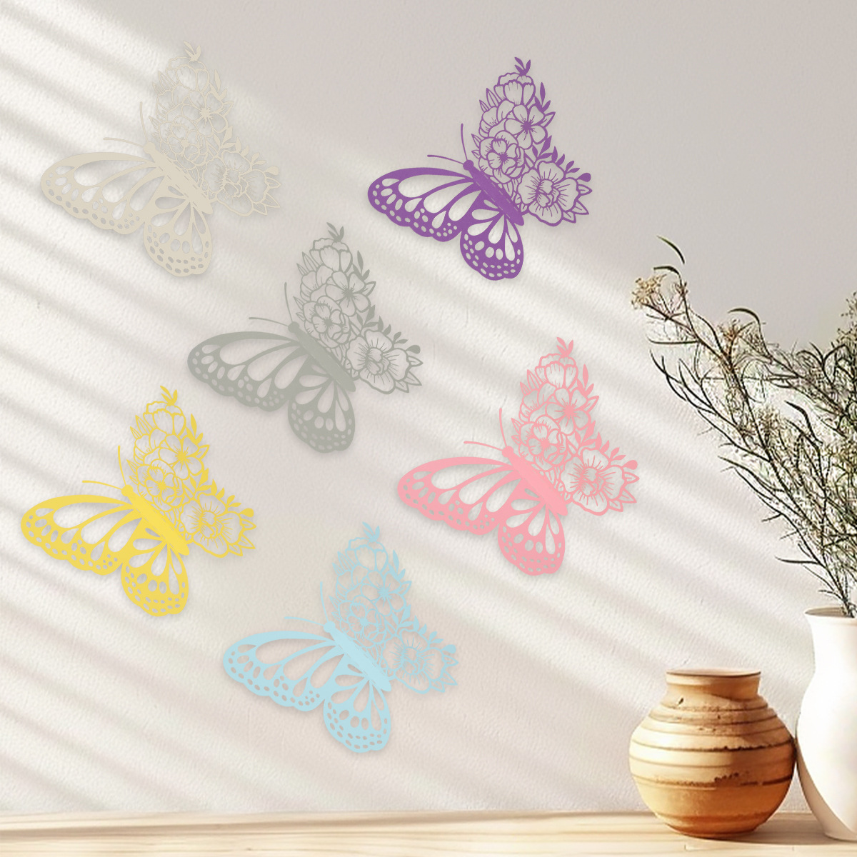 Mariposas Adhesivas Gigantes 28CM - Lote para Mayoristas - Diseño Tridimensional y Calado - Ideal para Decoración de Paredes, Eventos y Vitrinas Comerciales