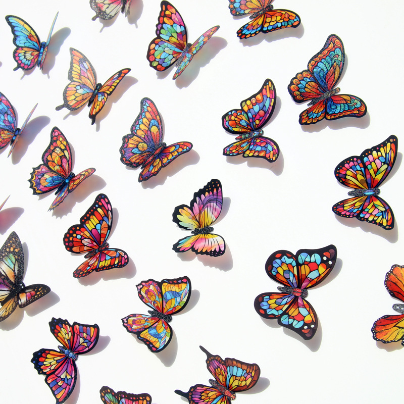Lote de 27 Unidades de Mariposas 3D para Pared - Material Seguro No Tóxico y Colores Brillantes - Decoración para Habitación Infantil, Guarderías y Más - Venta al por Mayor
