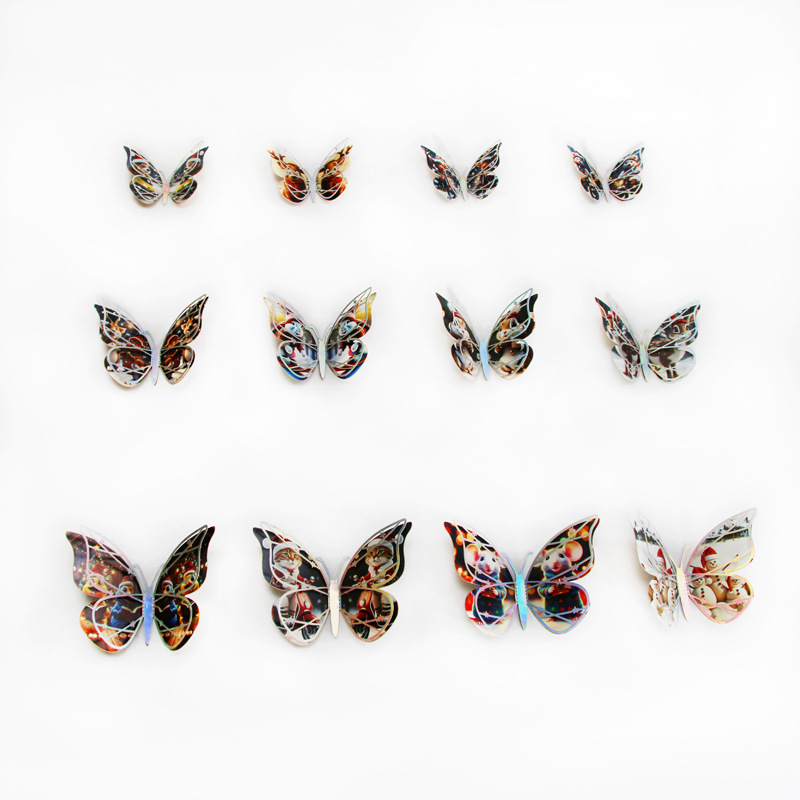 Lote de 12 Mariposas Adhesivas 3D Caladas para Exportación - Colores Vibrantes y Diseño Moderno - Decoración para Pared para Hogar y Comercio - Ideal para Mayoristas y Vendedores de Amazon