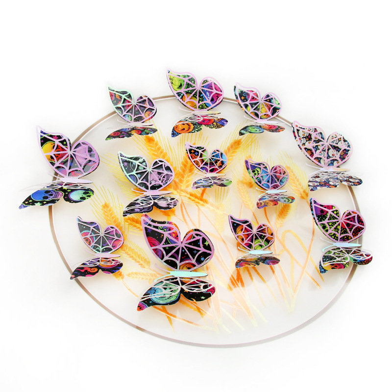 Mariposas 3D para Halloween de Amazon FBA - Decoración Tenebrosa para Paredes y Globos - Adhesivos de PVC para Fiestas Temáticas y Mayoristas de Temporada