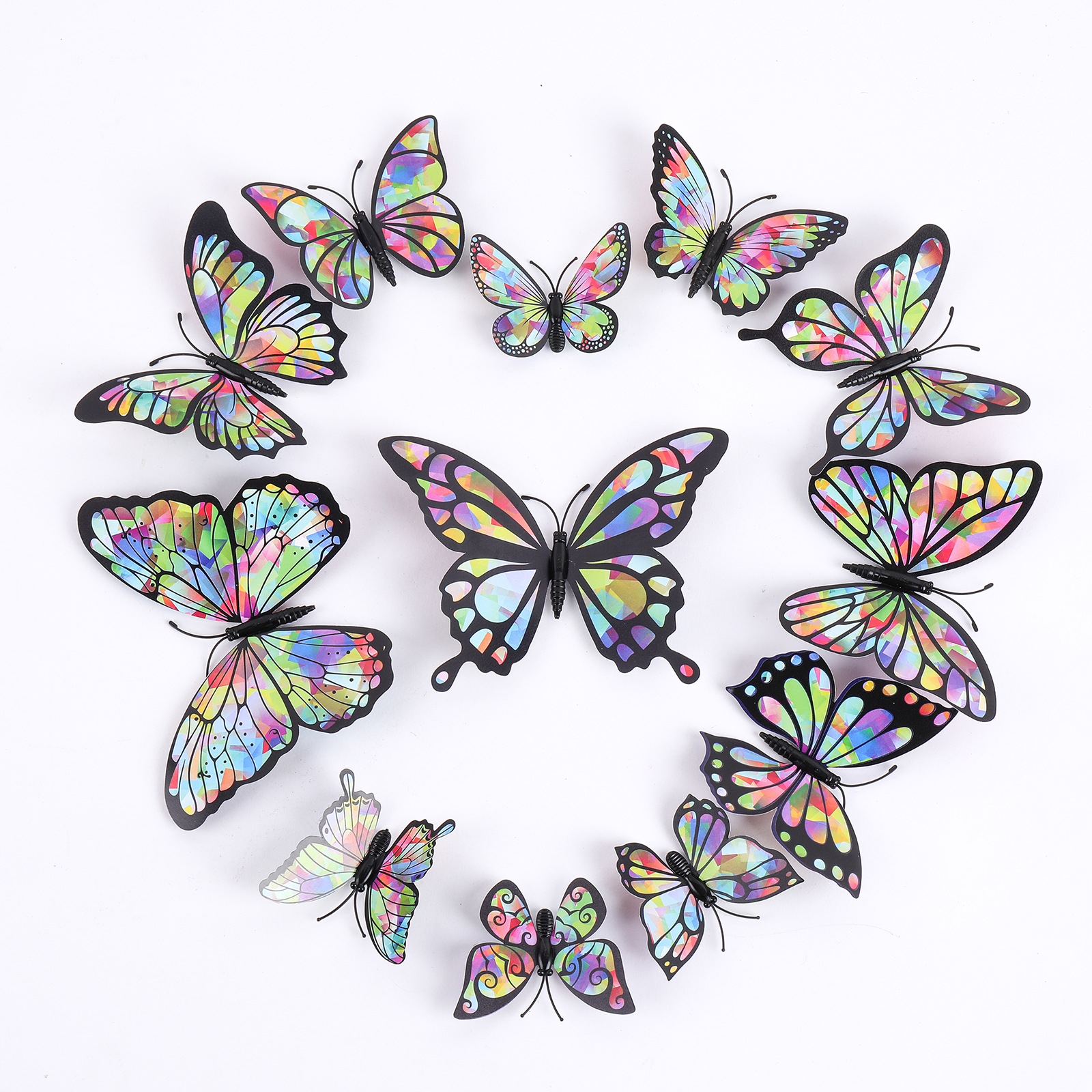 Mariposas de Plástico 3D de una Capa - Adhesivos de Colores Vibrantes para Pared - Decoración Creativa para Hogar y Mayoristas