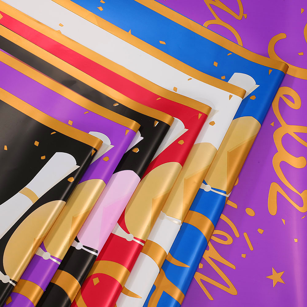 Papel para Flores 'Nosa' con Borde Dorado - Estilo Europeo/Americano Moderno - Papel Impermeable de Lujo para Floristerías y Eventos - Venta al por Mayor