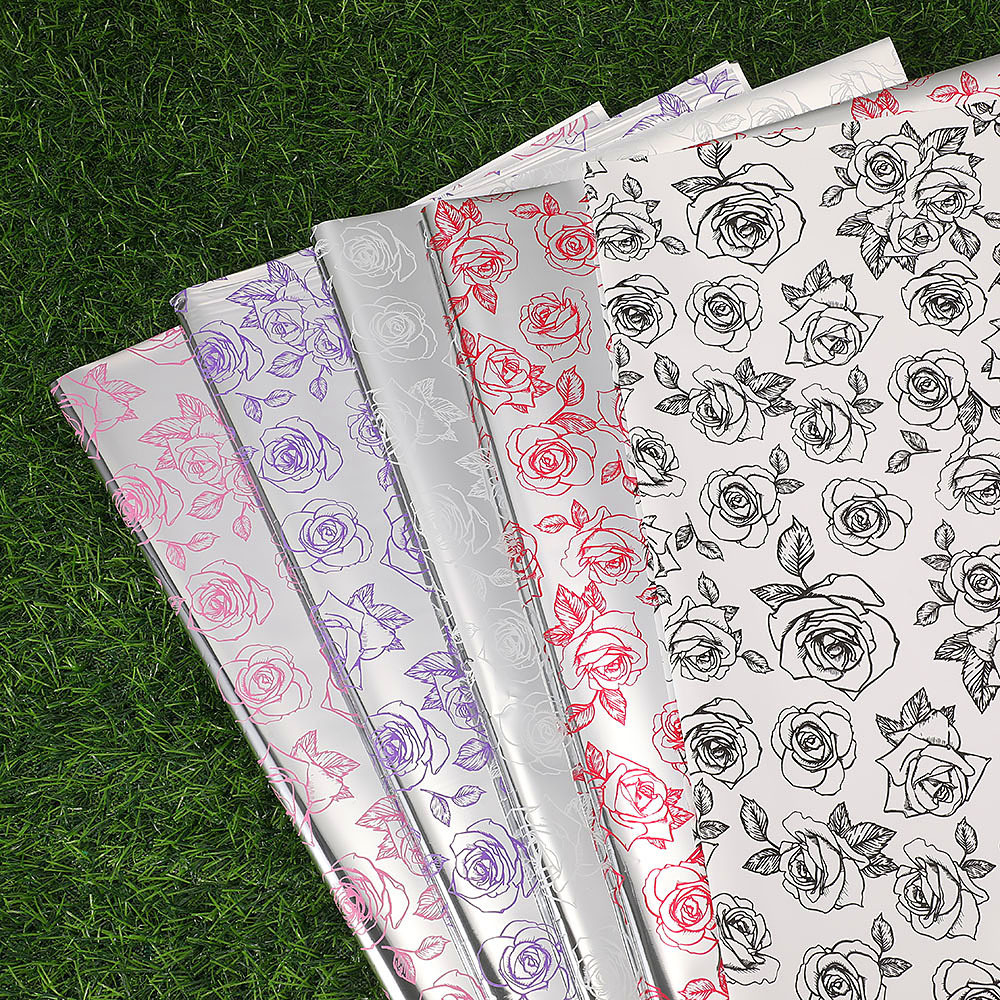 Papel para Flores Estilo Coreano con Estampado Inglés - Superficie Mate Impermeable - Diseño Moderno para Bouquets - Venta al por Mayor para Florerías