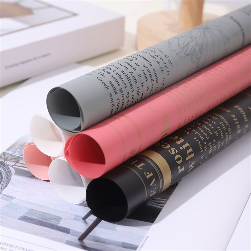 Papel para Envolver Flores Vintage Europeo con Letras Inglesas - Impermeable, para Floristerías y Negocios de Floristería - Venta al por Mayor (Mínimo 50 Unidades)