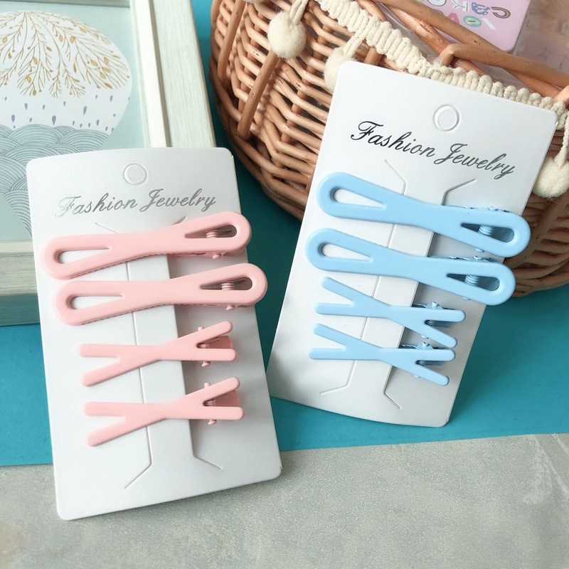 Set de Pinzas de Pato Coreanas en Colores Primavera - Accesorios para Cabello Infantil con Esmalte 