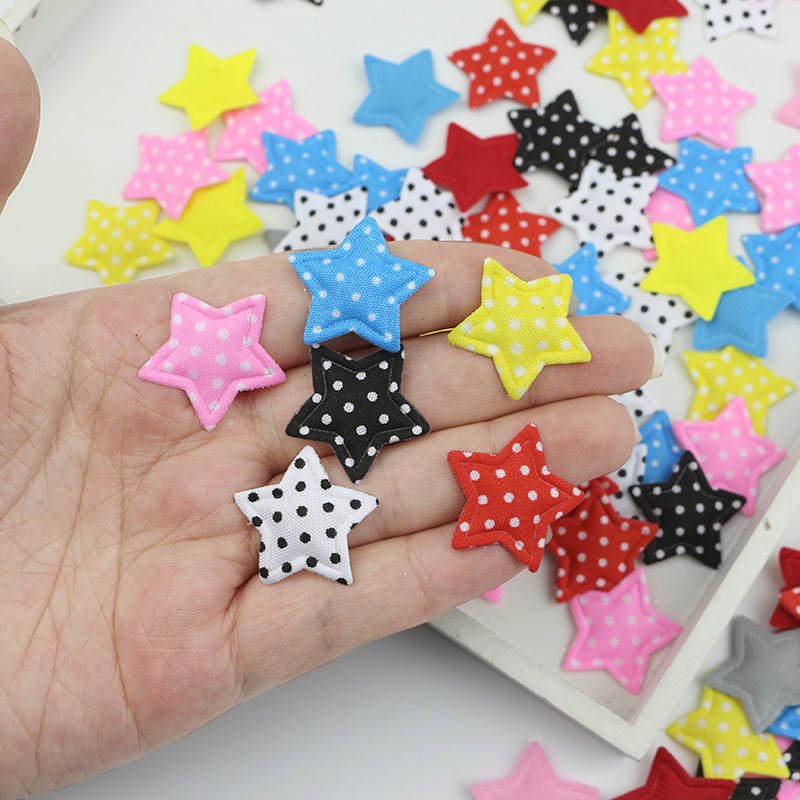 Estrellas de Puntos Coloridos de 2.5cm con Estampado - Componentes para Fabricación de Accesorios Infantiles y Manualidades - Proveedor Directo de Fábrica