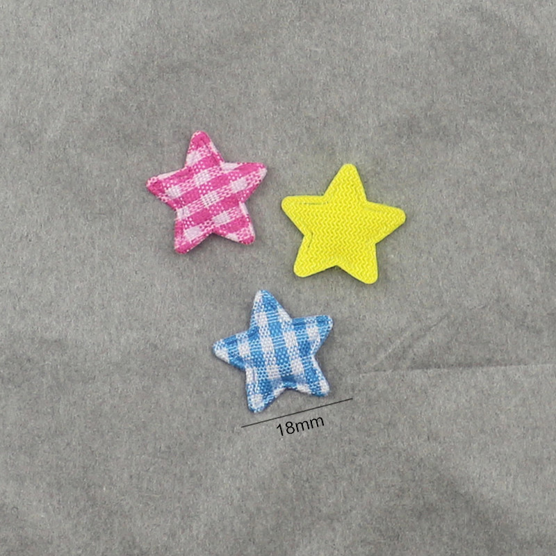 Estrellas de Tela de Cuadros de 1.8cm - Componentes para Fabricación de Juguetes, Muñecas y Accesorios de Pelo - Proveedor Mayorista 