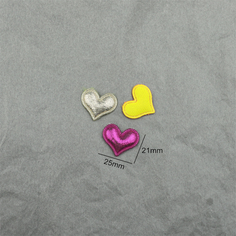 Corazones de Pana Brillante de 2.5cm con Estampado - Componentes para Fabricación de Accesorios de Pelo y Manualidades - Proveedor Mayorista