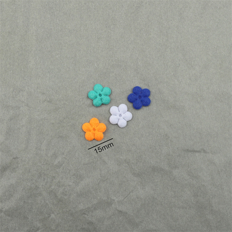 Flores Mini de Fieltro de 1.5cm - Componentes para Fabricación de Accesorios de Pelo, Adornos Textiles y Manualidades - Proveedor Mayorista