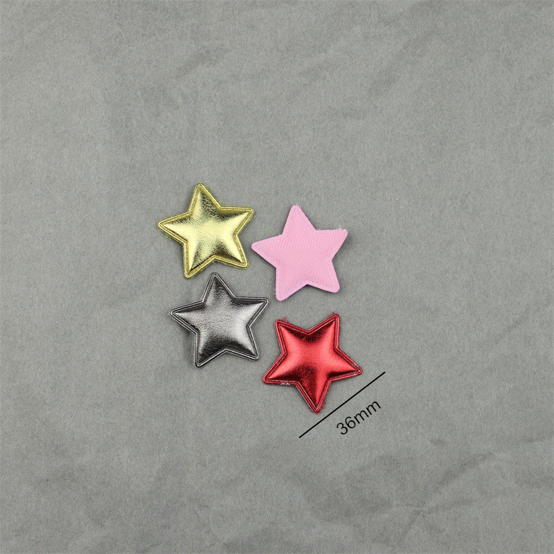 Estrellas de Cuero Sintético de 3.6cm - Componentes para Fabricación de Accesorios de Pelo, Manualidades y Complementos de Moda - Proveedor Mayorista