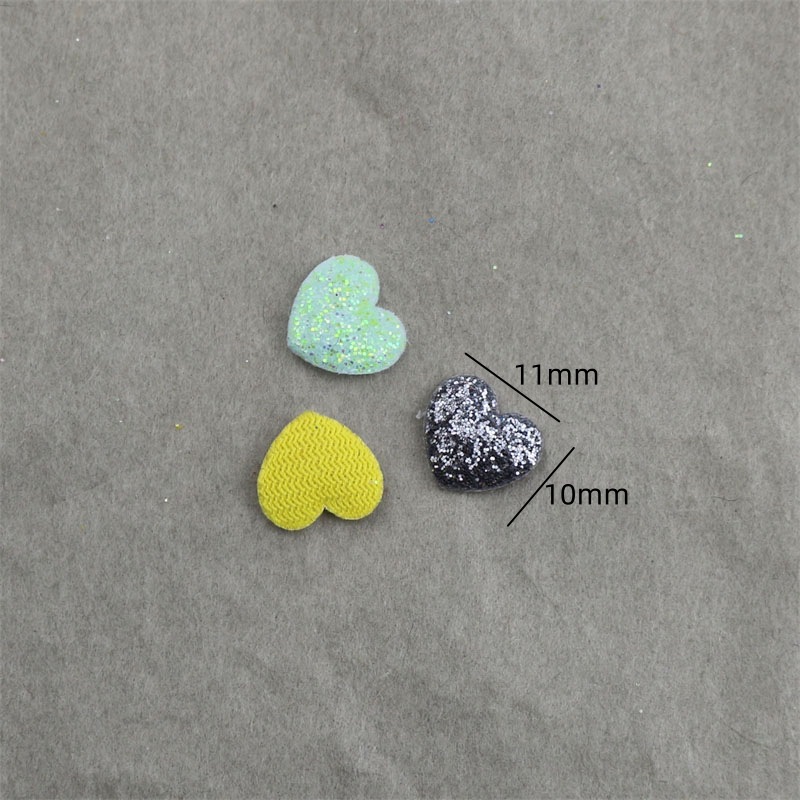 Corazones Mini Brillantes de 1cm con Purpurina - Componentes para Fabricación de Accesorios de Pelo, Calcetines, Juguetes de Peluche y Manualidades - Proveedor Mayorista