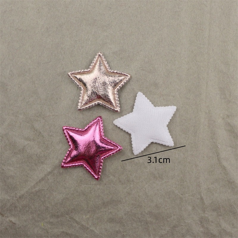 Estrellas de Tela Dorada de 3.1cm - Componentes para Fabricación de Accesorios de Pelo, Ropa, Calzado y Muñecas - Proveedor Mayorista