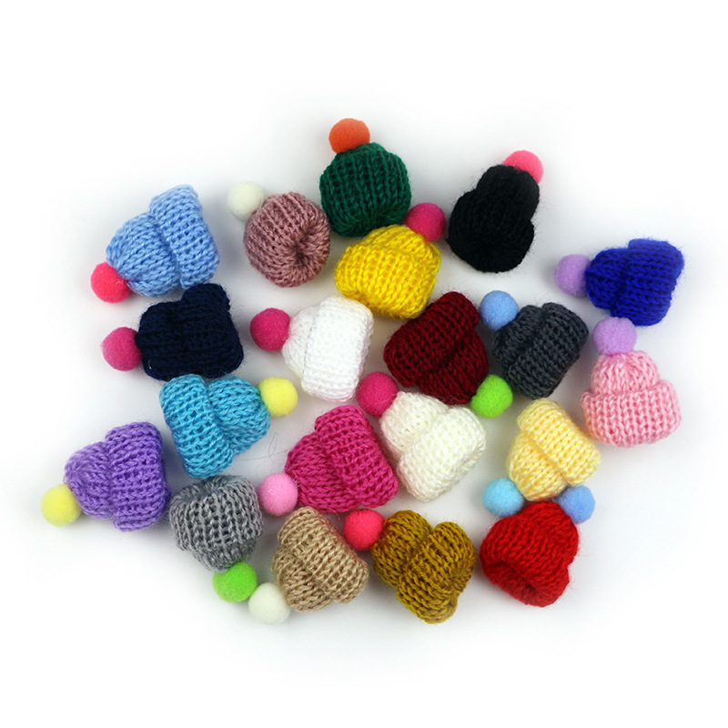 Gorros Miniatura de Punto Coreano Multicolor - Sombreros para Accesorios de Pelo, Broches, Manualidades y Adhesivos para Fundas de Móvil - Proveedor Mayorista 