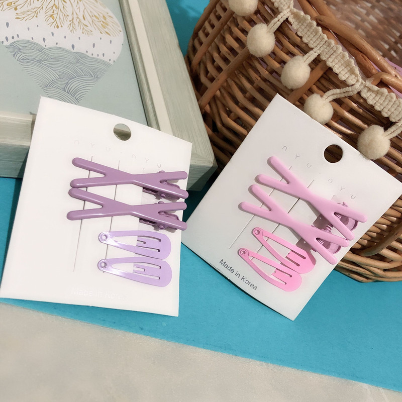 Set Coreano de Broches BB Cruzados - Pinzas en Forma de Lágrima con Esmalte HyunA