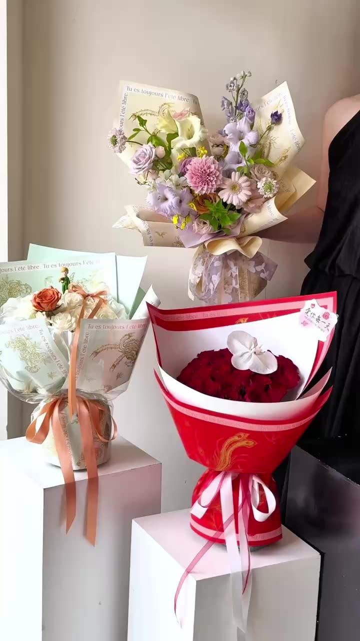 Papel para Envolver Flores Jinfenghuang - Papel Perla Extra Grueso Impermeable - 100 Hojas - Venta al por Mayor para Florerías y Mayoristas