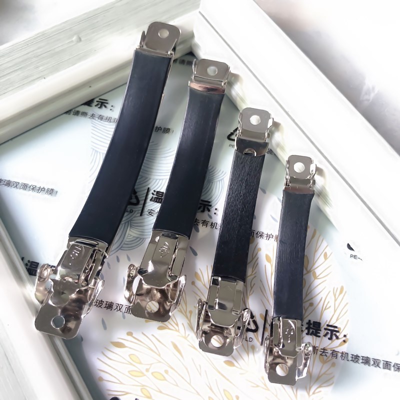 Pinzas de Resorte Coreanas Antideslizantes - Juego de 2 Piezas con Forro de Cuero