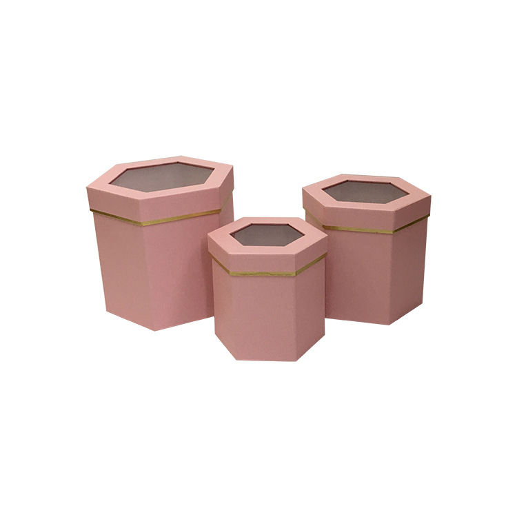 Juego de 3 Cubetas Hexagonales con Ventana y Asa | Diseño Moderno | Para Floristerías y Mayoristas
