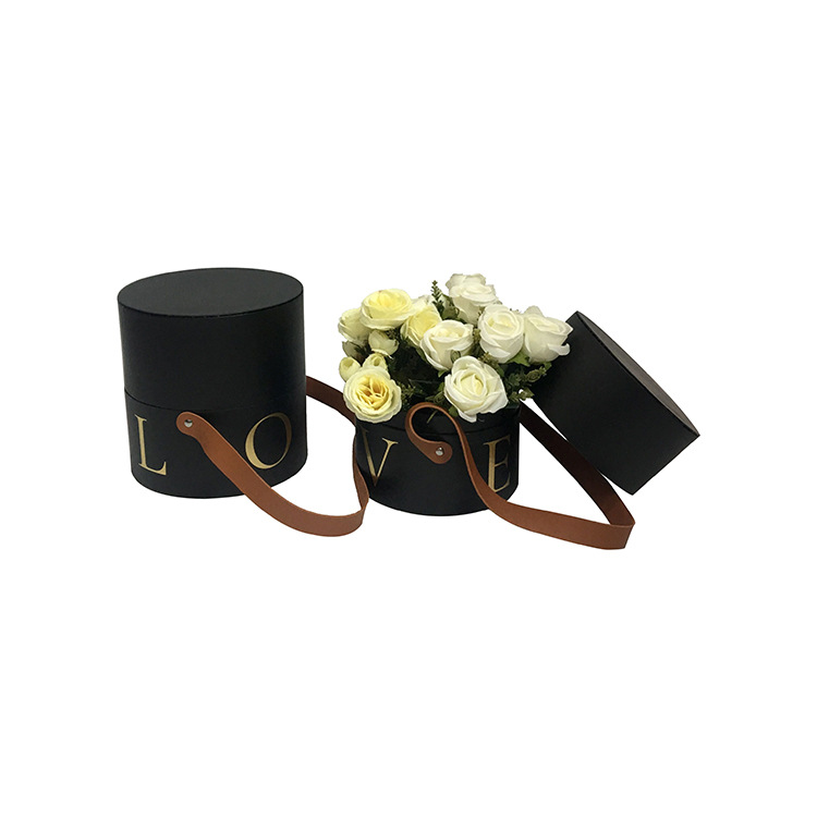 Juego de 2 Cajas Redondas con Asa de Cuero | Diseño Minimalista | Para Mayoristas