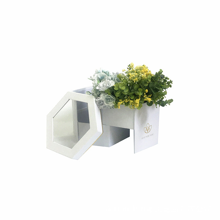 Caja Regalo Hexagonal Giratoria de 2 Niveles con Ventana de PVC | EN STOCK | Para Mayoristas