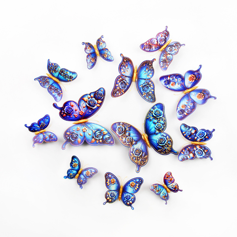 Lote de 12 Mariposas 3D Ultra Realistas - Diseño de una Capa con Colores Vibrantes - Para Decoración de Pared Moderna y Creativa - Venta por Lotes para Mayoristas