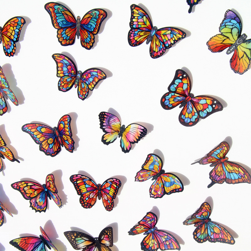 Lote de 27 Unidades de Mariposas 3D para Pared - Material Seguro No Tóxico y Colores Brillantes - Decoración para Habitación Infantil, Guarderías y Más - Venta al por Mayor