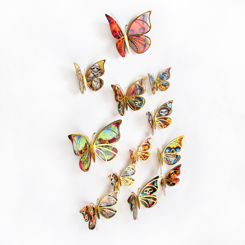 Lote de 12 Mariposas Navideñas Caladas para Exportación - Diseño Festivo en Rojo, Verde y Dorado - Decoración para Pared, Árbol y Fiestas - Ideal para Mayoristas de Temporada