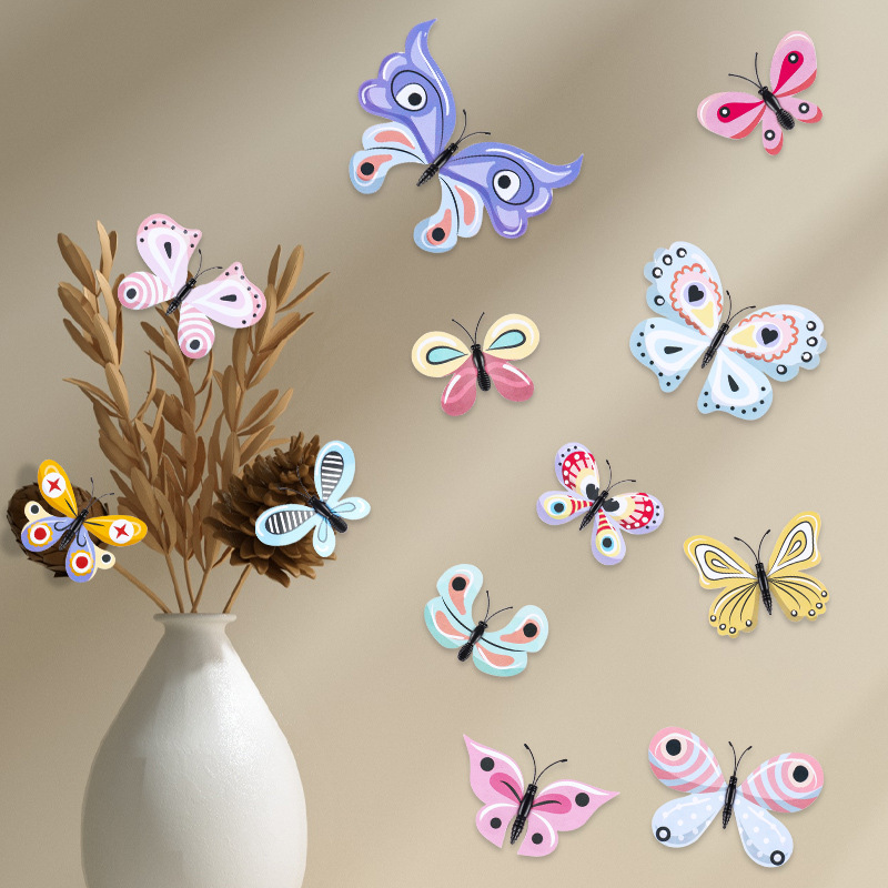 Lote de 12 Mariposas de PVC 3D Ultra Realistas - Adhesivos para Decoración de Pared para Hogar y Oficina - Diseño Creativo para Mayoristas