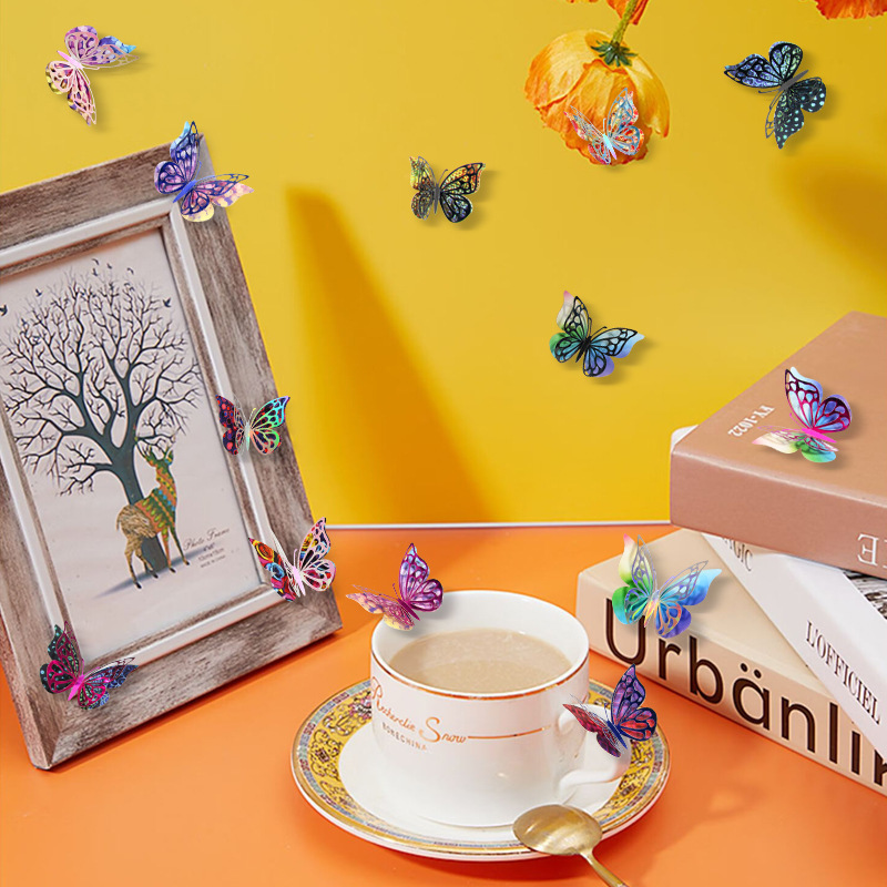 Mariposas 3D de Papel para Fiestas - Decoración de Mesa y Pared con Colores Vibrantes - Figuras Caladas para Ambientación y Exportación - Set para Mayoristas