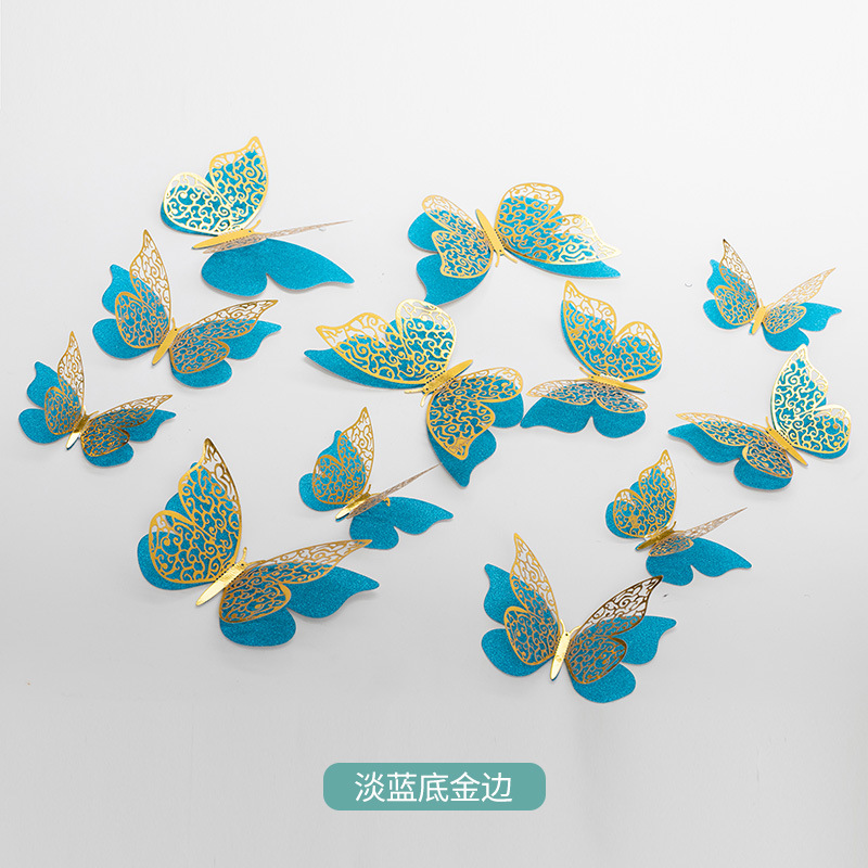 Lote de 6 Mariposas Adhesivas Caladas 3D para Exportación - Decoración Artística para Paredes de Fiestas - Colores Vibrantes para Hogares y Mayoristas Internacionales