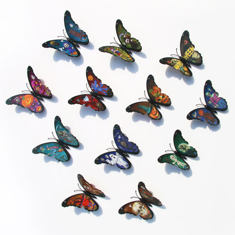 Lote de 12 Mariposas 3D para Navidad y Halloween - Decoración de Pared con Colores Vibrantes para Hogar y Fiestas - Suministro Directo para Mayoristas