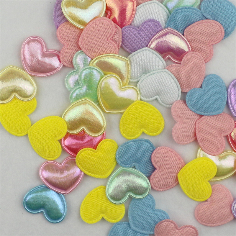 Corazones de Tela en Colores Macarons - Componentes para Fabricación de Accesorios de Pelo, Ropa, Juguetes y Manualidades - Proveedor Mayorista