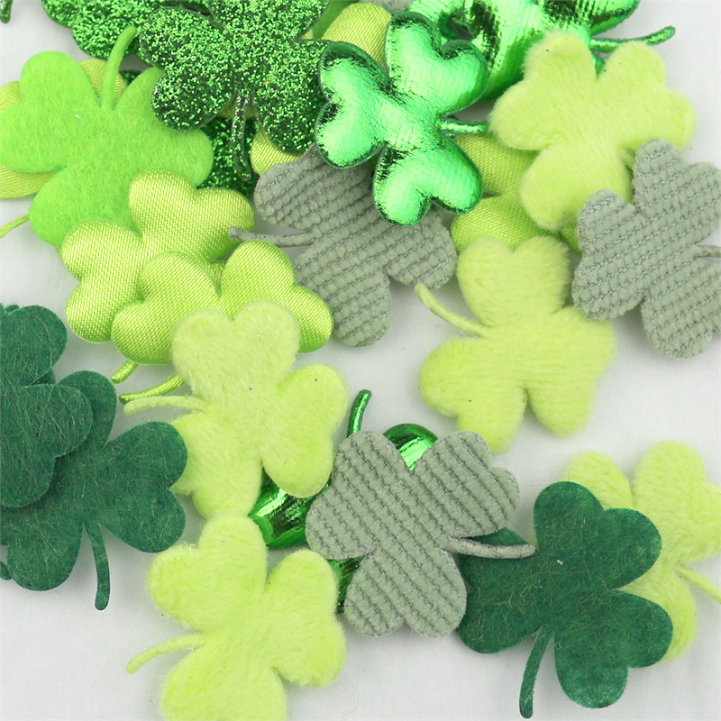 Tréboles de Tela Brillante - Componentes con Purpurina para Fabricación de Accesorios Infantiles, Juguetes y Manualidades - Proveedor Mayorista