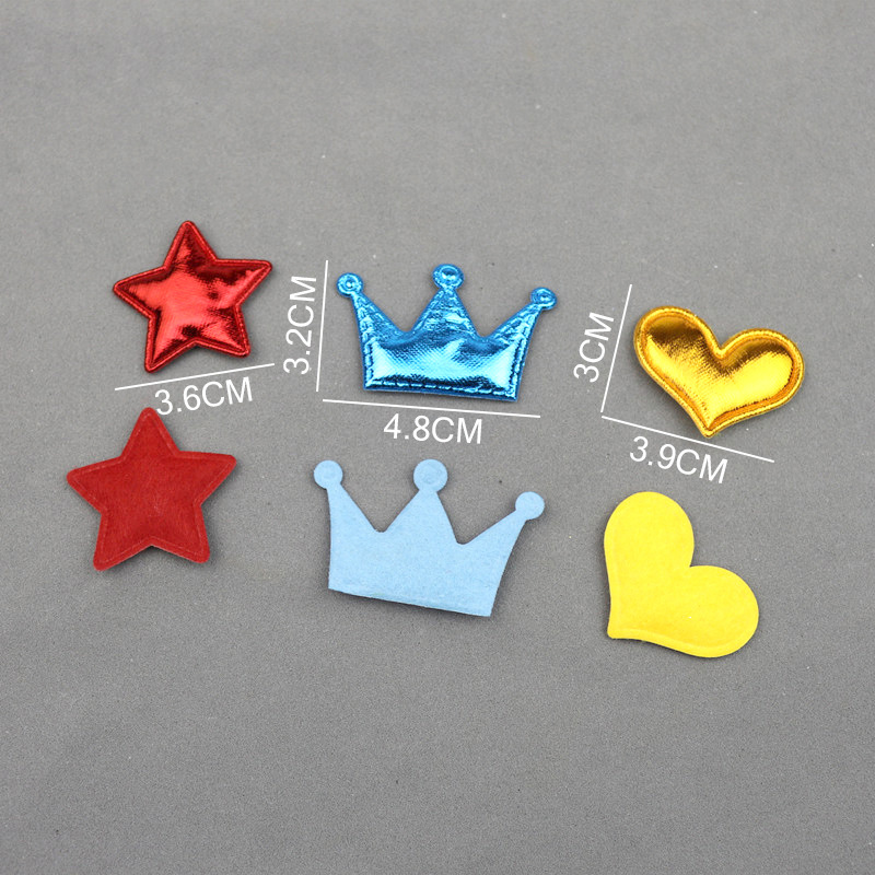 Corazones, Estrellas y Coronas Brillantes con Estampado - Kit de Componentes para Fabricación de Accesorios Infantiles - Proveedor Mayorista 