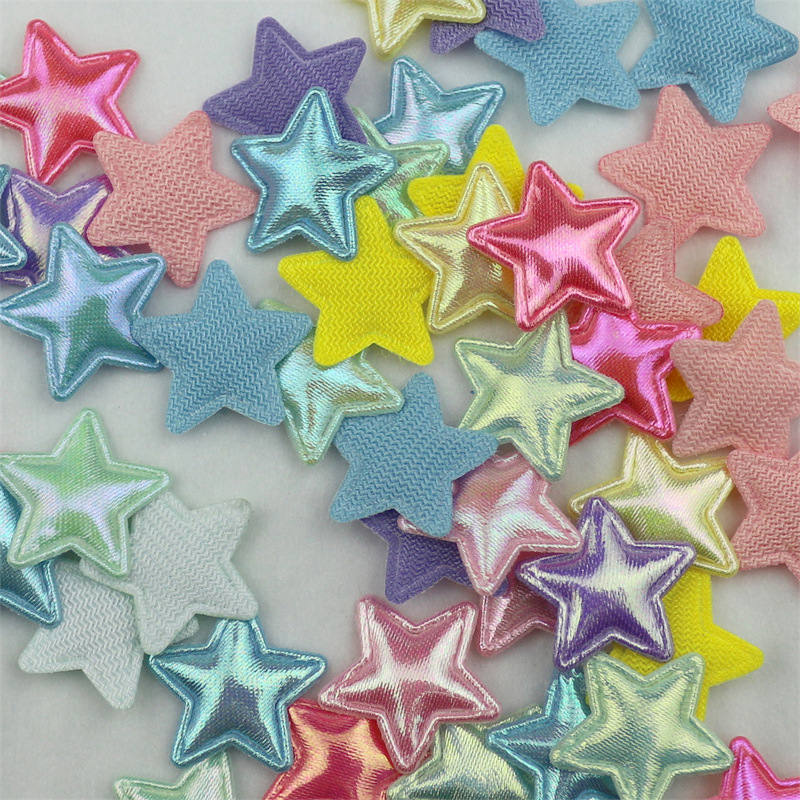 Estrellas de Tela Nacarada de 1.8cm - Componentes para Fabricación de Accesorios de Pelo, Muñecas y Manualidades - Proveedor Mayorista 