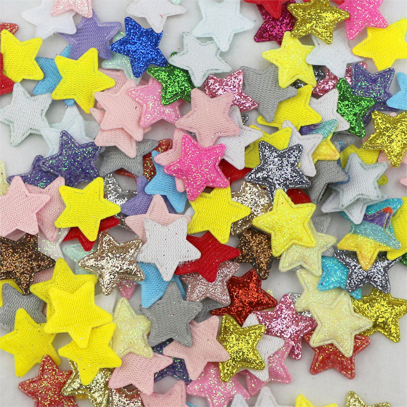 Estrellas Brillantes de 1.8cm con Purpurina - Componentes para Fabricación de Accesorios de Pelo, Muñecas y Manualidades - Proveedor Mayorista